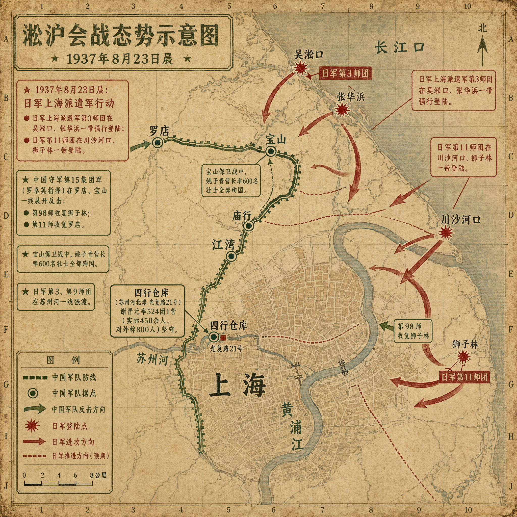 淞沪会战态势图