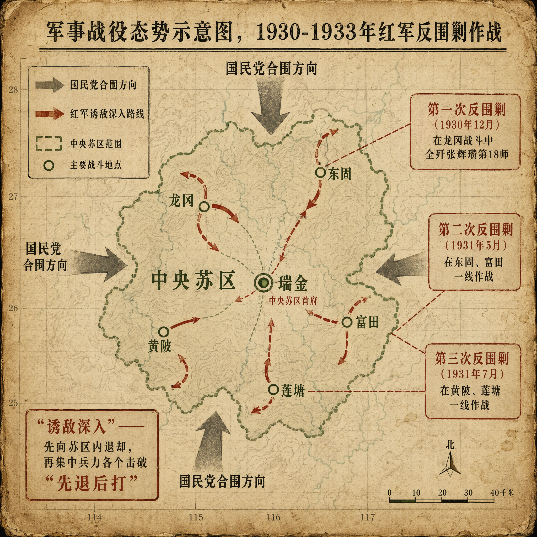 反围剿作战示意图