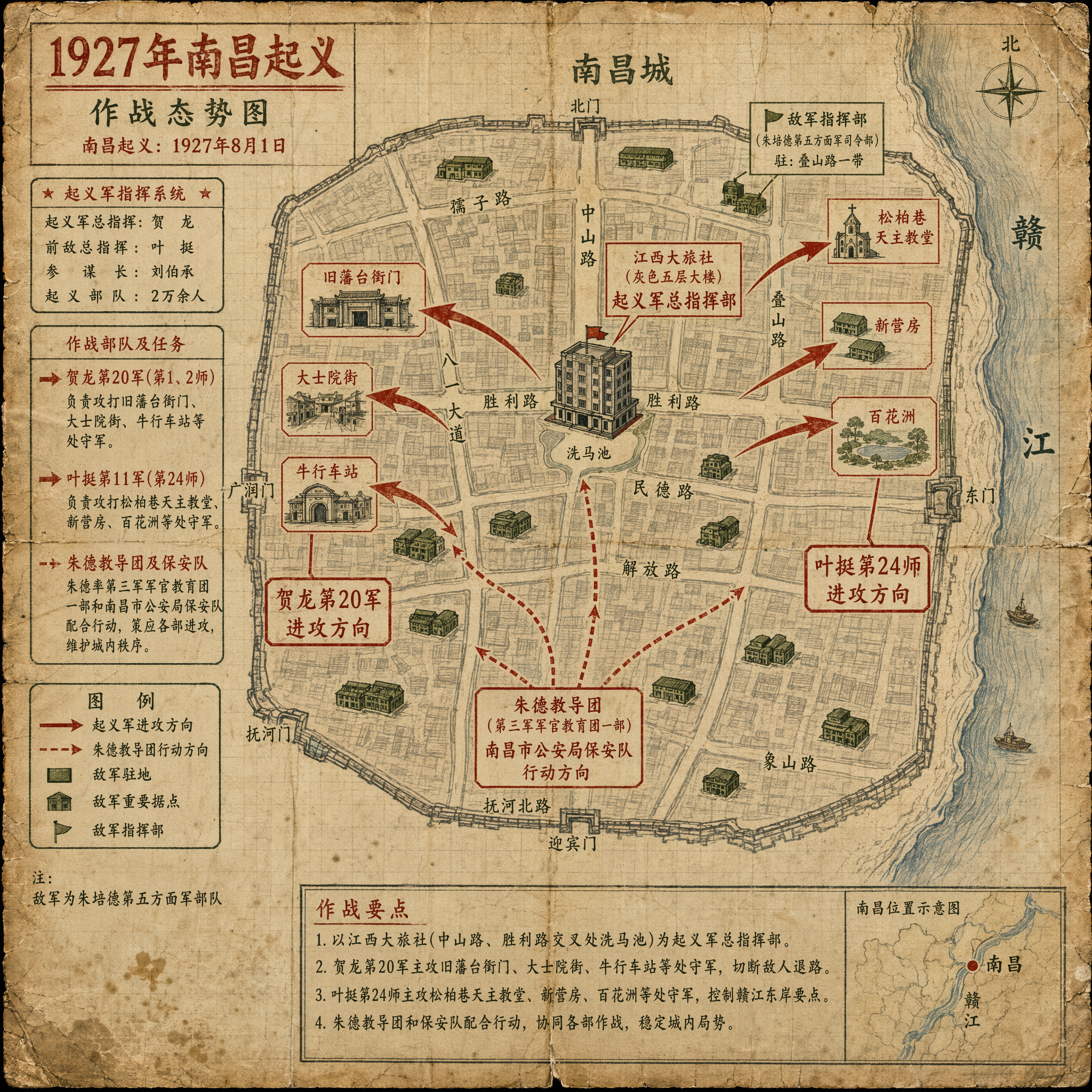 南昌起义态势图